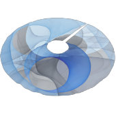 Modern Abstract Blauw Grijs Fractal Art Graphic Kerstboom Rok (Gekanteld)