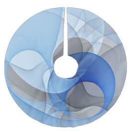 Modern Abstract Blauw Grijs Fractal Art Graphic Kerstboom Rok