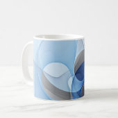Modern Abstract Blauw Grijs Fractal Art Graphic Koffiemok (Voorkant links)