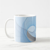 Modern Abstract Blauw Grijs Fractal Art Graphic Koffiemok (Links)