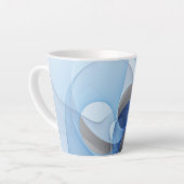 Modern Abstract Blauw Grijs Fractal Art Graphic Latte Mok (Linkerhoek)