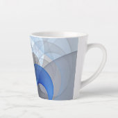 Modern Abstract Blauw Grijs Fractal Art Graphic Latte Mok (Rechts)