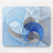 Modern Abstract Blauw Grijs Fractal Art Graphic Muismat (Voorkant)