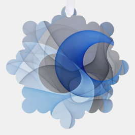 Modern Abstract Blauw Grijs Fractal Art Graphic Ornament Kaart