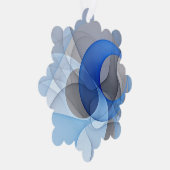 Modern Abstract Blauw Grijs Fractal Art Graphic Ornament Kaart (Rechts)