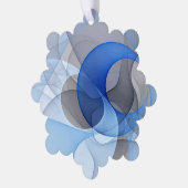 Modern Abstract Blauw Grijs Fractal Art Graphic Ornament Kaart (Links)