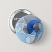 Modern Abstract Blauw Grijs Fractal Art Graphic Ronde Button 5,7 Cm (Voorkant /achterkant)