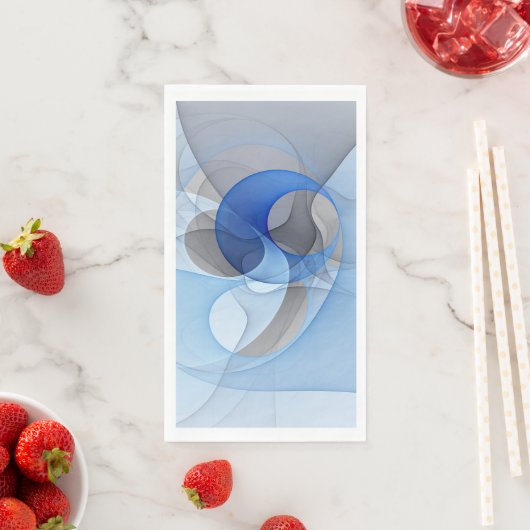 Modern Abstract Blauw Grijs Fractal Art Graphic Servet (Insitu)