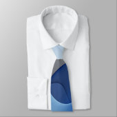 Modern Abstract Blauw Grijs Fractal Art Graphic Stropdas (Gebonden)