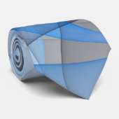Modern Abstract Blauw Grijs Fractal Art Graphic Stropdas (Opgerold)