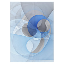 Modern Abstract Blauw Grijs Fractal Art Graphic Tafelkleed