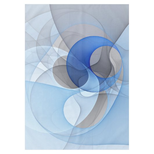 Modern Abstract Blauw Grijs Fractal Art Graphic Tafelkleed (Voorkant)