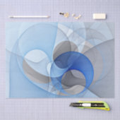 Modern Abstract Blauw Grijs Fractal Art Graphic Tissuepapier (Craft)