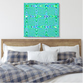 Modern Abstract blauw groen golfpatroon Canvas Afdruk (Insitu (Slaapkamer))
