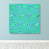 Modern Abstract blauw groen golfpatroon Canvas Afdruk (Insitu (Houten vloer))