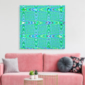 Modern Abstract blauw groen golfpatroon Canvas Afdruk (Insitu (Woonkamer))