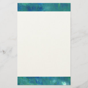 Modern Abstract blauw groen schilderen Briefpapier