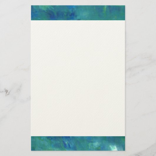 Modern Abstract blauw groen schilderen Briefpapier (Voorkant)