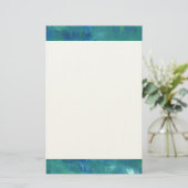 Modern Abstract blauw groen schilderen Briefpapier (Staand voorkant)