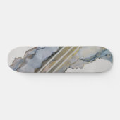 Modern Abstract blauw inktontwerp Persoonlijk Skateboard (Horizontaal)