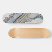 Modern Abstract blauw inktontwerp Persoonlijk Skateboard (Horizontaal)