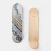 Modern Abstract blauw inktontwerp Persoonlijk Skateboard (Voorkant)
