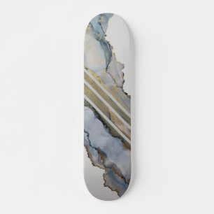 Modern Abstract blauw inktontwerp Persoonlijk Skateboard