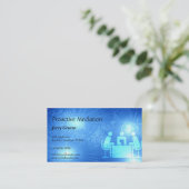 Modern Abstract blauw Kantoor Visitekaartje (Staand voorkant)