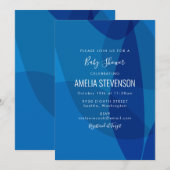 Modern Abstract blauw Manuscript Typografie Baby s Kaart (Voorkant / Achterkant)