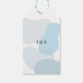 Modern Abstract blauw minimalistische artistieke b Cadeaulabel (Achterkant)