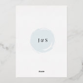 Modern Abstract blauw minimalistische artistieke b Folie Uitnodiging (Achterkant)