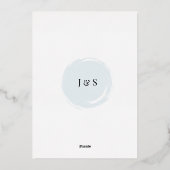 Modern Abstract blauw minimalistische artistieke b Folie Uitnodiging (Achterkant)