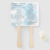 Modern Abstract blauw minimalistische artistieke b Handwaaier (Voorkant en achterkant)