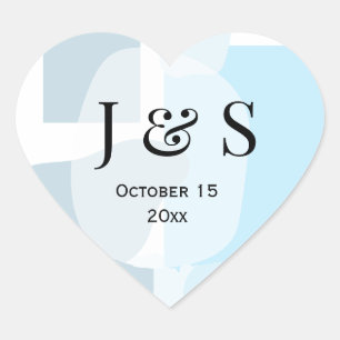 Modern Abstract blauw minimalistische artistieke b Hart Sticker