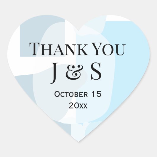 Modern Abstract blauw minimalistische artistieke b Hart Sticker (Voorkant)