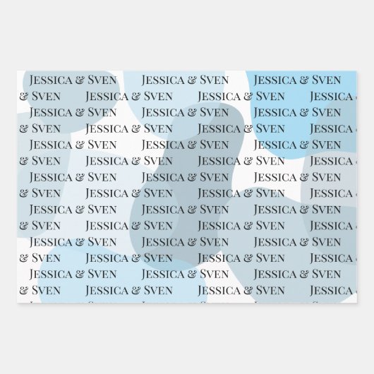 Modern Abstract blauw minimalistische artistieke b Inpakpapier Vel (Voorkant 3)