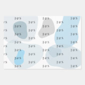 Modern Abstract blauw minimalistische artistieke b Inpakpapier Vel (Voorkant 2)