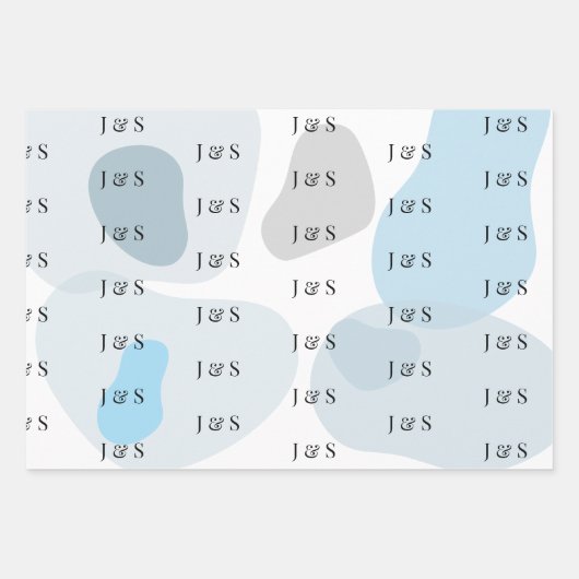 Modern Abstract blauw minimalistische artistieke b Inpakpapier Vel (Voorkant 2)