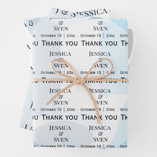 Modern Abstract blauw minimalistische artistieke b Inpakpapier Vel (In situ)