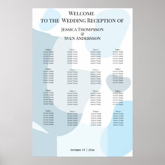 Modern Abstract blauw minimalistische artistieke b Poster (Voorkant)