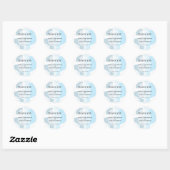 Modern Abstract blauw minimalistische artistieke b Ronde Sticker (Vel)