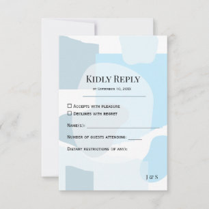 Modern Abstract blauw minimalistische artistieke b RSVP Kaartje
