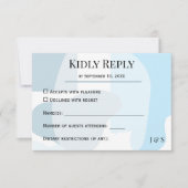 Modern Abstract blauw minimalistische artistieke b RSVP Kaartje (Voorkant)