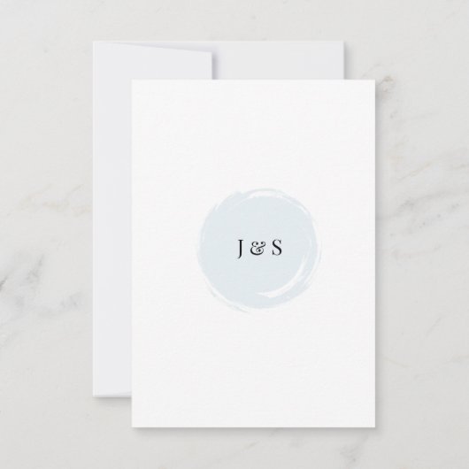 Modern Abstract blauw minimalistische artistieke b RSVP Kaartje (Achterkant)