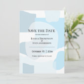 Modern Abstract blauw minimalistische artistieke b Save The Date (Staand voorkant)