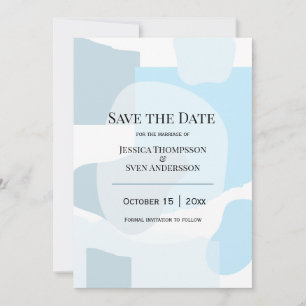 Modern Abstract blauw minimalistische artistieke b Save The Date