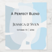 Modern Abstract blauw minimalistische artistieke b Wijn Etiket (Enkel label)