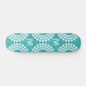 Modern Abstract blauw Monogram Persoonlijk Skateboard (Horizontaal)