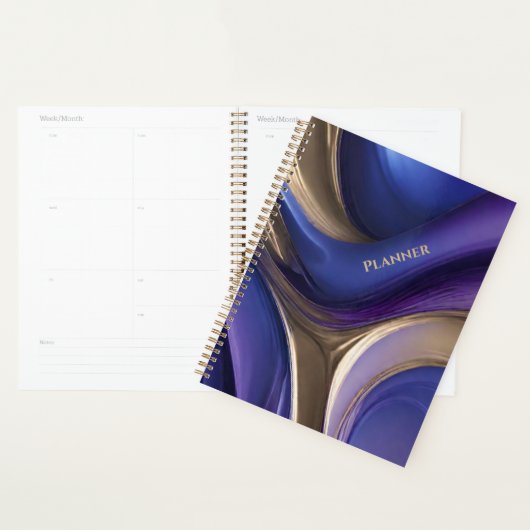 Modern Abstract-Blauw Paarse en Goud- Planner (Display)