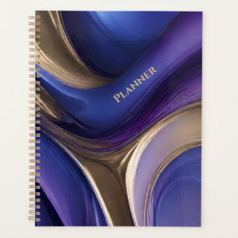 Modern Abstract-Blauw Paarse en Goud- Planner